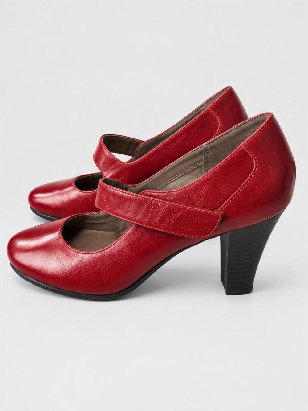 Aerosoles HeelRest Red Mary Jane Block Heel Pumps